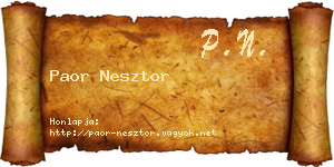 Paor Nesztor névjegykártya